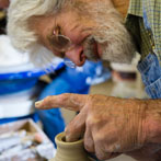 David and Margaret Frith at work at Brookhouse Pottery 2017